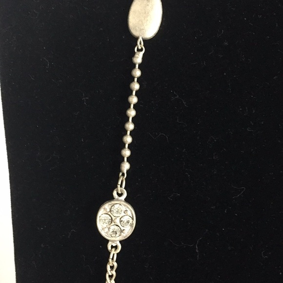 Chico’s necklace brushed silver tone rhinestone - Picture 3 of 9